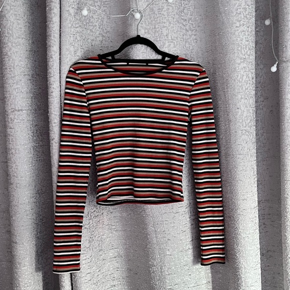 CUTE STRIPED LONG SLEEVE BABY TEE - Picture 1 of 3